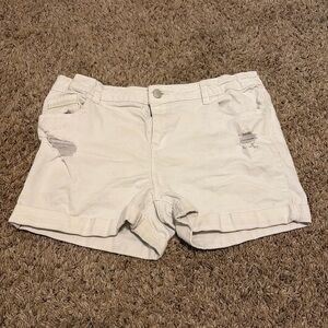 Wonder Nation Women's Light Tan Distressed Jean Shorts